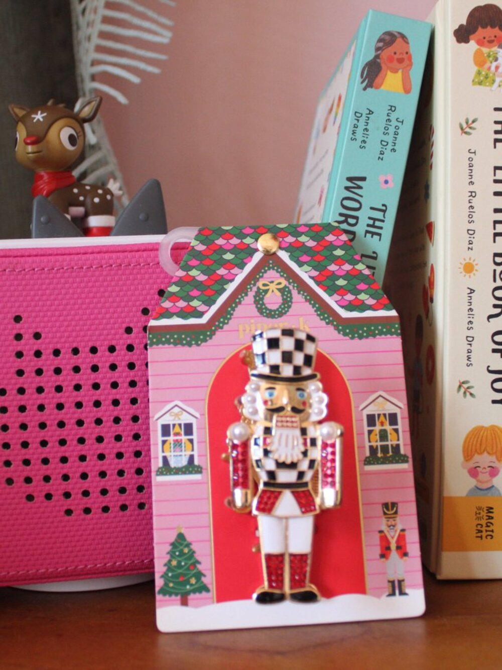 Piper K Christmas Nutcracker Hair Claw Clip Rhinestone Pearl Holiday NWT